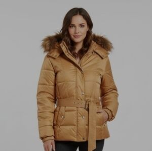 Down-filled hooded parka